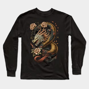 Chinese Dragon E-Girl Aesthetic E-Boy retro 90s Japan Style Long Sleeve T-Shirt